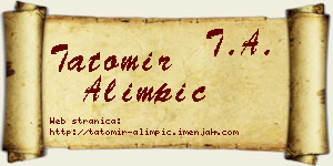Tatomir Alimpić vizit kartica